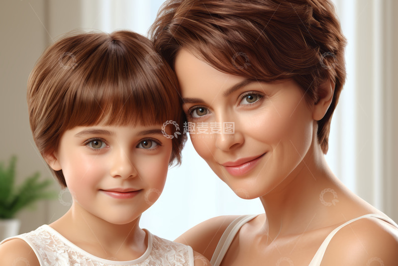 高清大图下载【趣麦麦图】母子亲密合影
