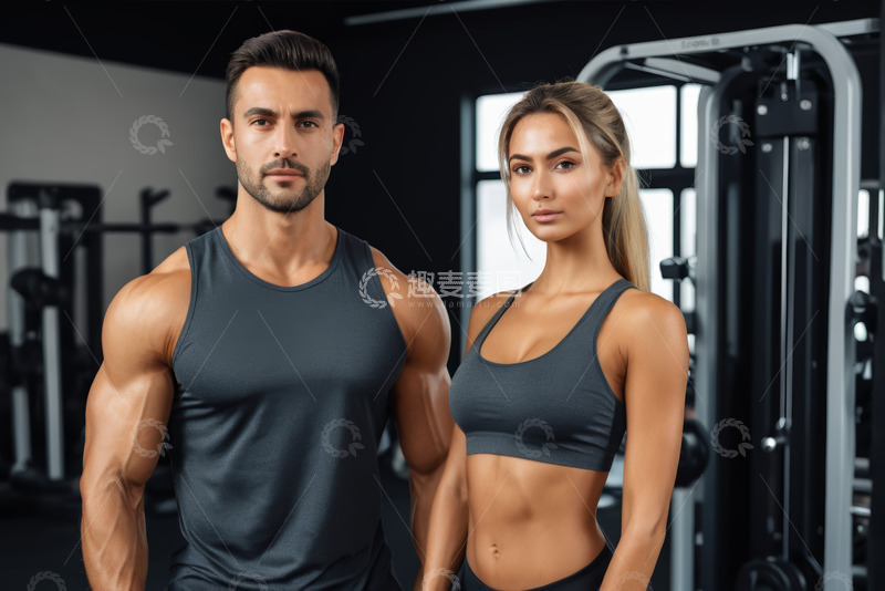 高清大图下载【趣麦麦图】健身房男女健身者形象展示