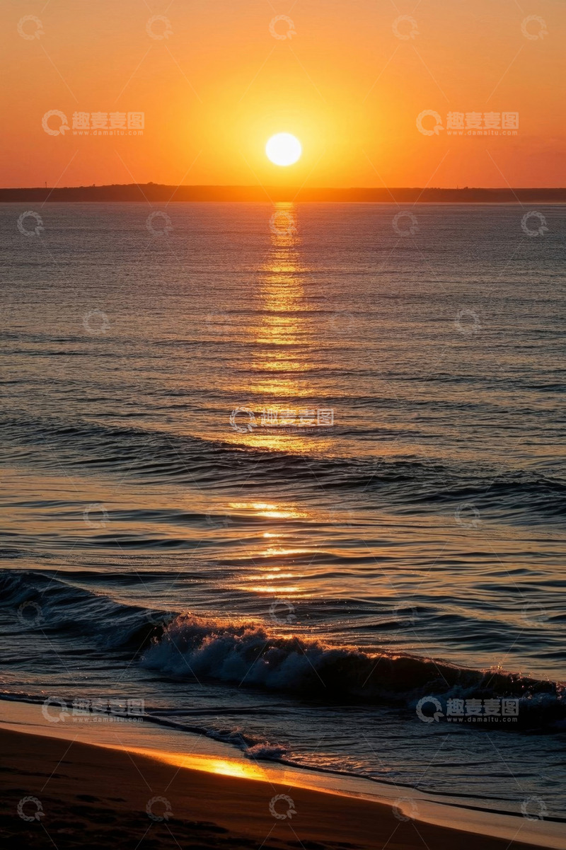 高清大图下载【趣麦麦图】海边日落时分的海景
