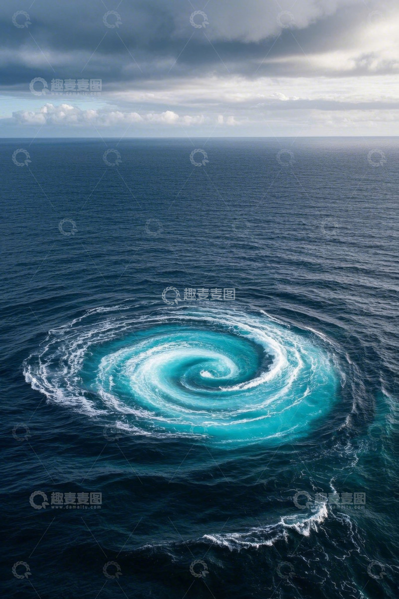 高清大图下载【趣麦麦图】海洋漩涡鸟瞰图