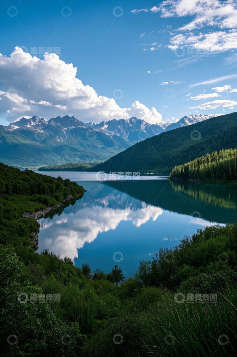 高清大图下载【趣麦麦图】山水相依的自然风光