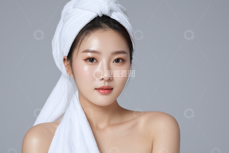 高清大图下载【趣麦麦图】裹浴巾女性面部特写
