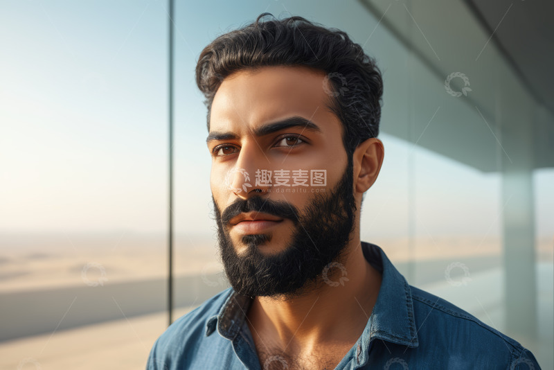 高清大图下载【趣麦麦图】年轻男性近景肖像