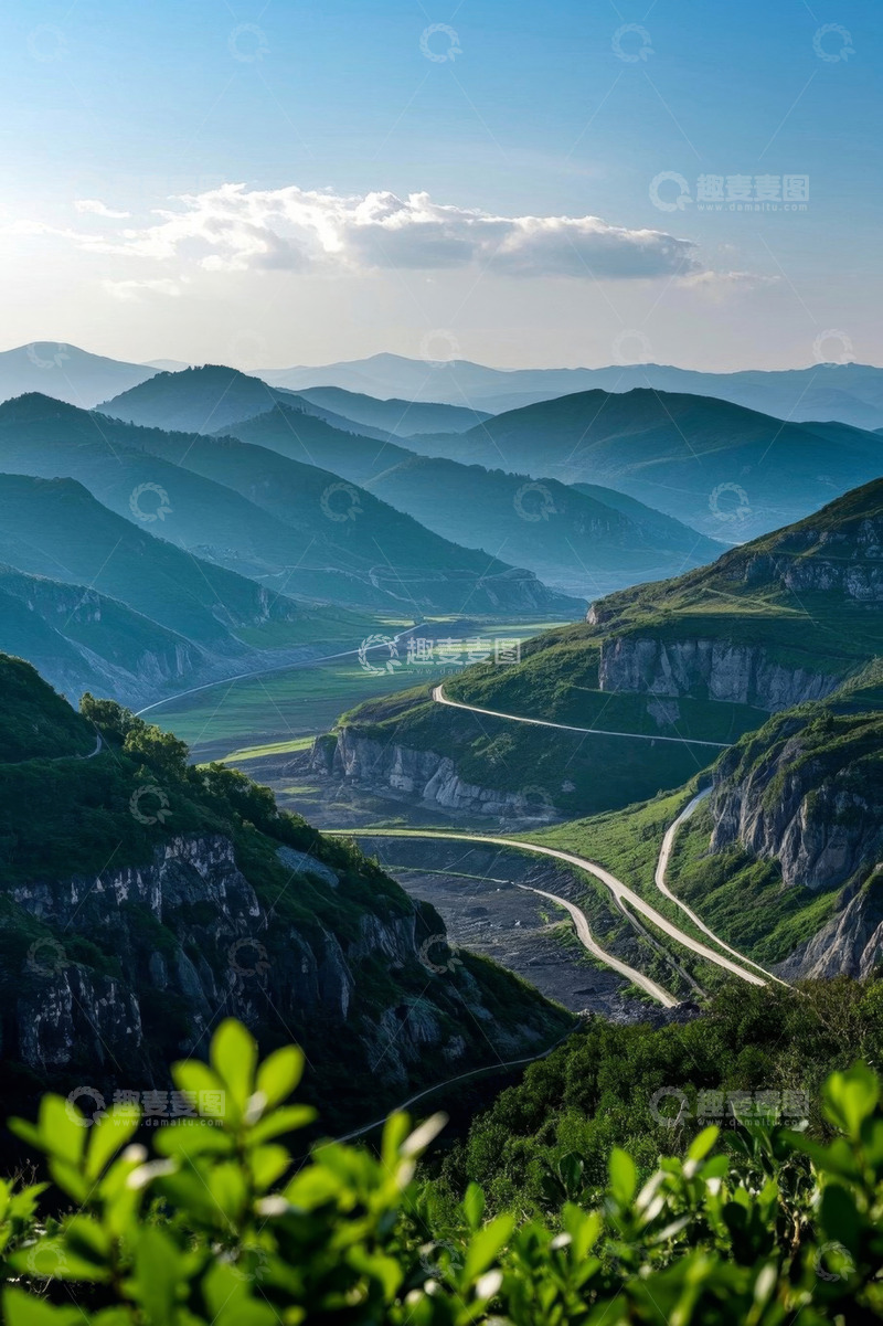 高清大图下载【趣麦麦图】山间蜿蜒公路自然风光