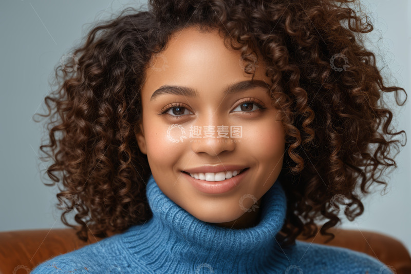 高清大图下载【趣麦麦图】微笑女性特写肖像