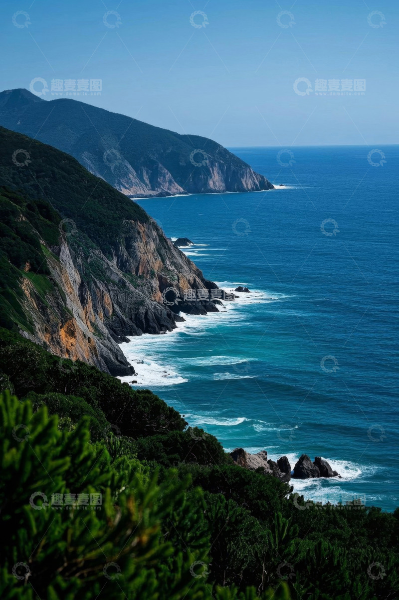 高清大图下载【趣麦麦图】山海相依的海岸线风光