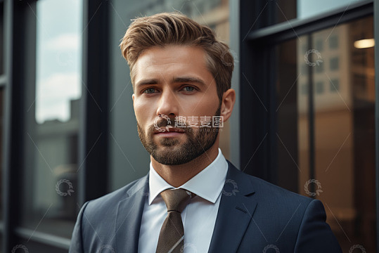 商务男士户外半身肖像