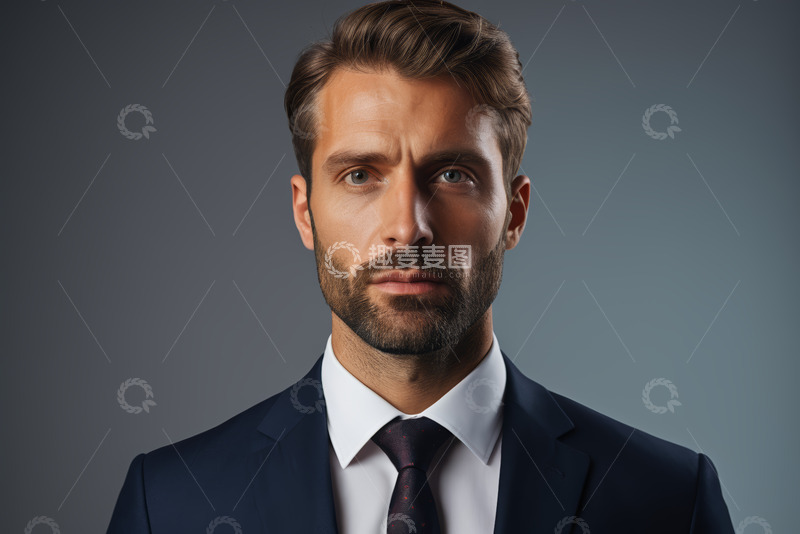 高清大图下载【趣麦麦图】穿西装男士正面肖像