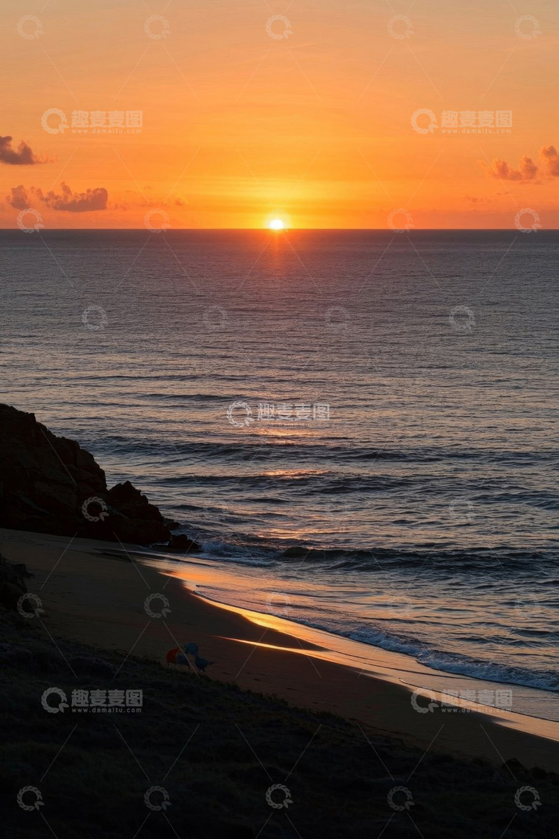 高清大图下载【趣麦麦图】海滩日落自然风光景象