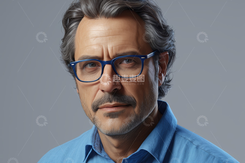 高清大图下载【趣麦麦图】戴眼镜成熟男士肖像