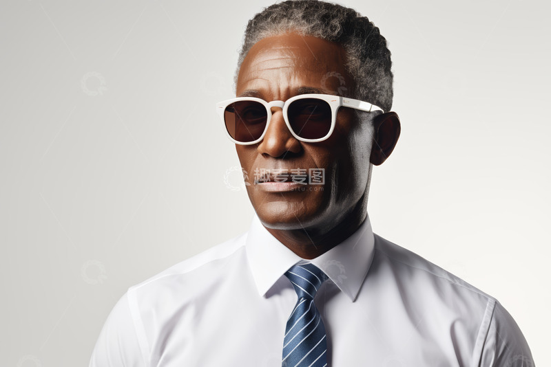 高清大图下载【趣麦麦图】戴墨镜的商务男性肖像