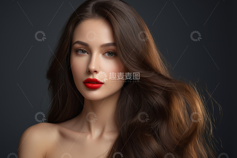 长发女性特写肖像