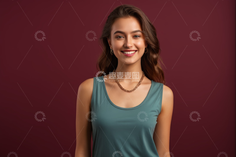 高清大图下载【趣麦麦图】微笑女人半身肖像