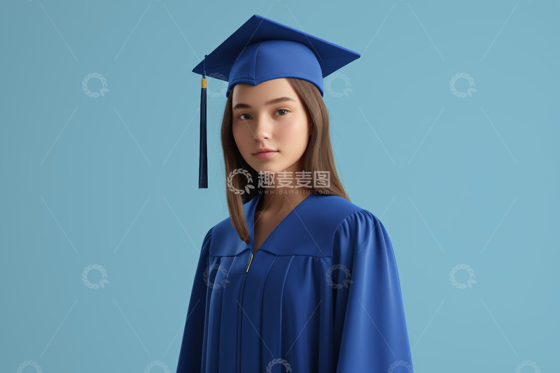 高清大图下载【趣麦麦图】身着学士服的毕业生肖像