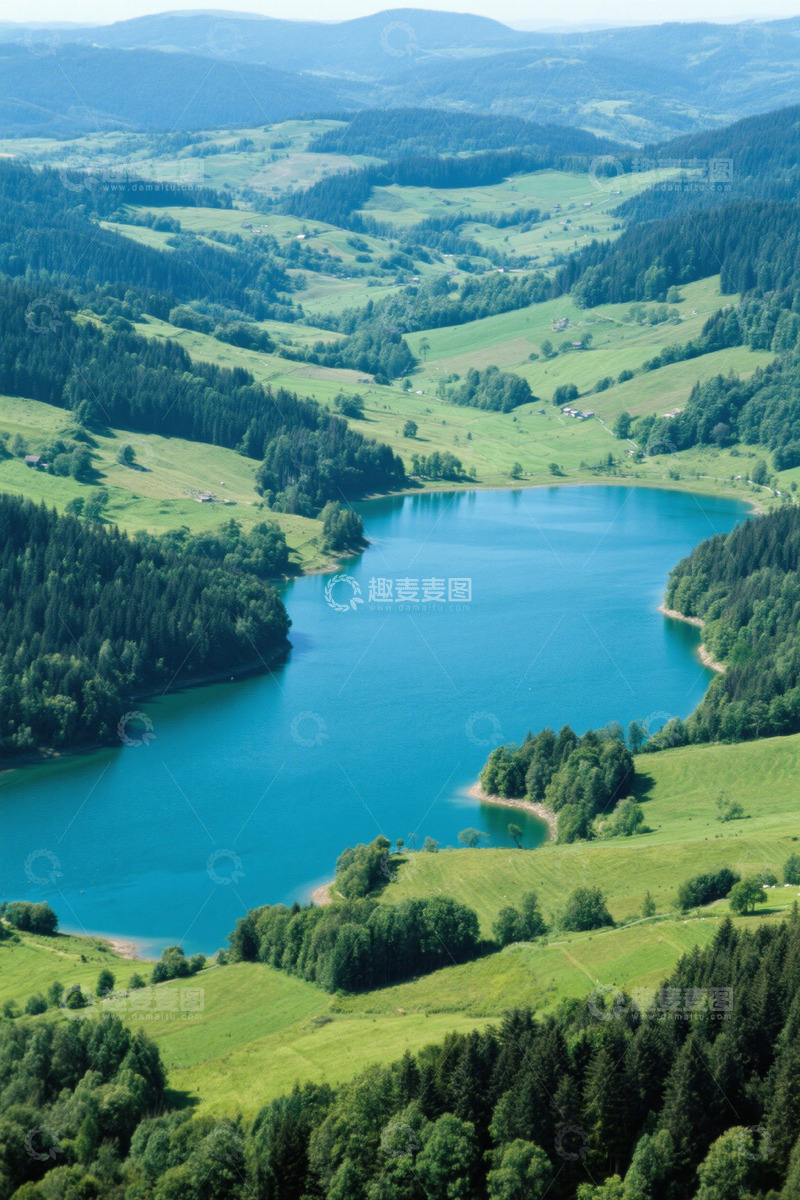 高清大图下载【趣麦麦图】山间湖泊森林自然风景