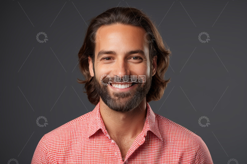 高清大图下载【趣麦麦图】微笑男士半身特写素材
