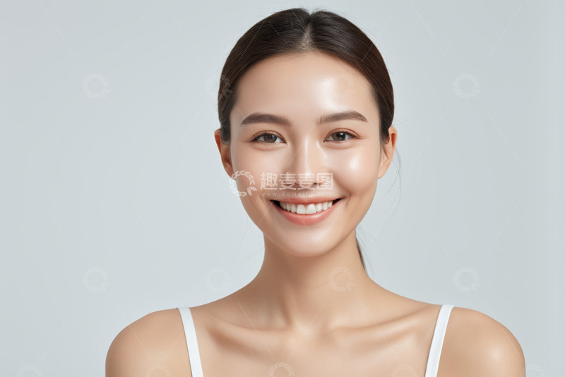 高清大图下载【趣麦麦图】微笑女性面部特写素材