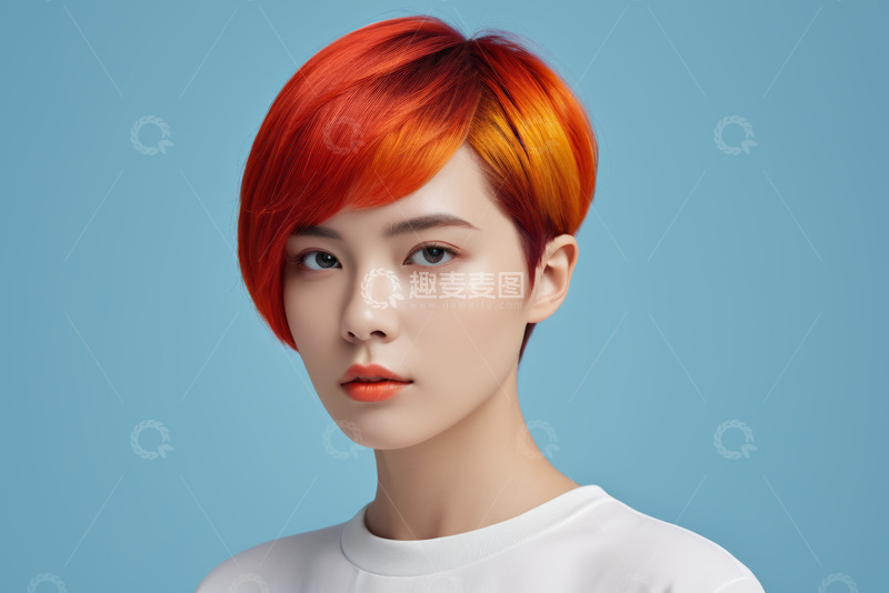 高清大图下载【趣麦麦图】红发女性特写
