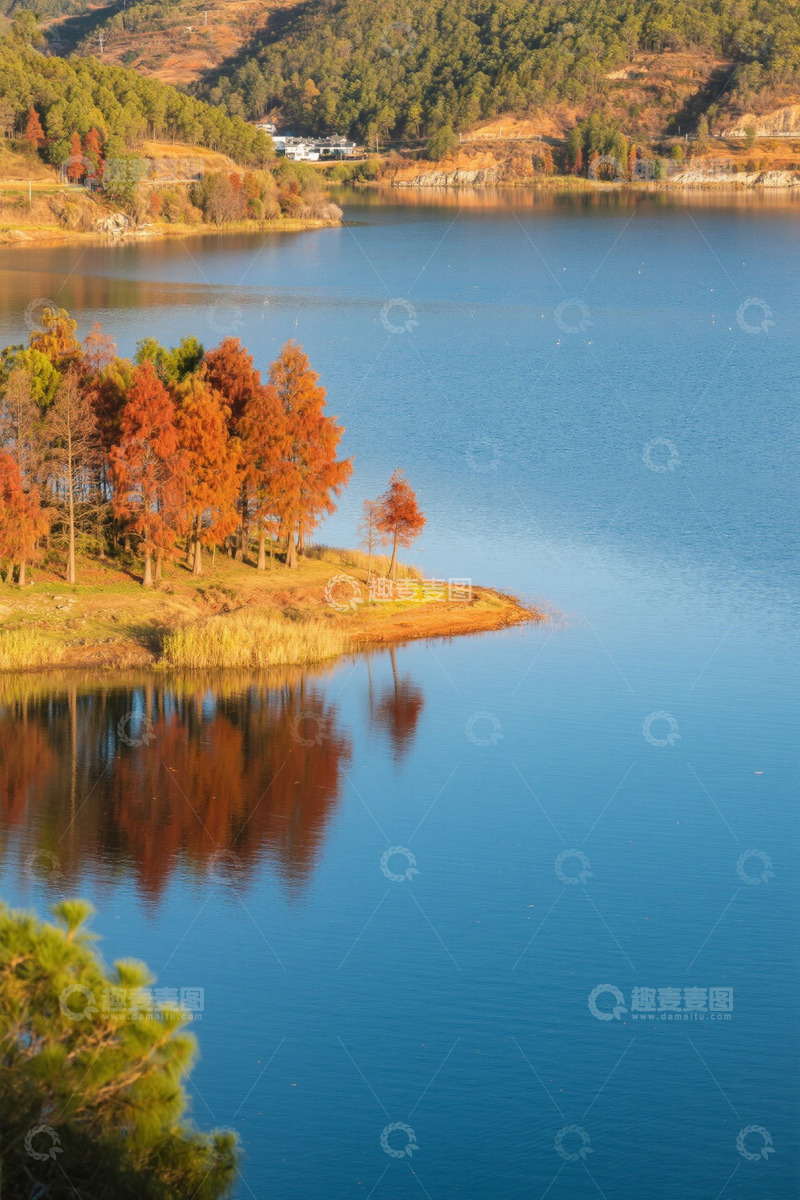 高清大图下载【趣麦麦图】湖畔秋色自然风光