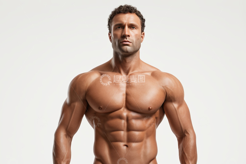 高清大图下载【趣麦麦图】肌肉发达男性正面展示