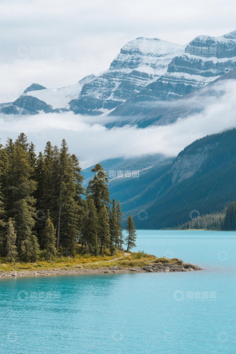 高清大图下载【趣麦麦图】湖畔山林自然风光景色
