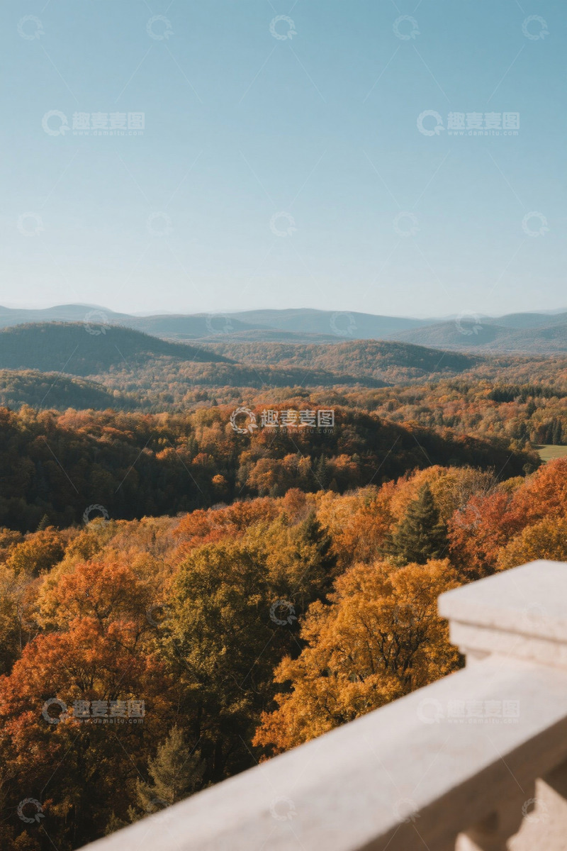 高清大图下载【趣麦麦图】秋季山林自然景观俯瞰