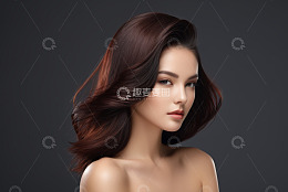 女性时尚发型肖像素材