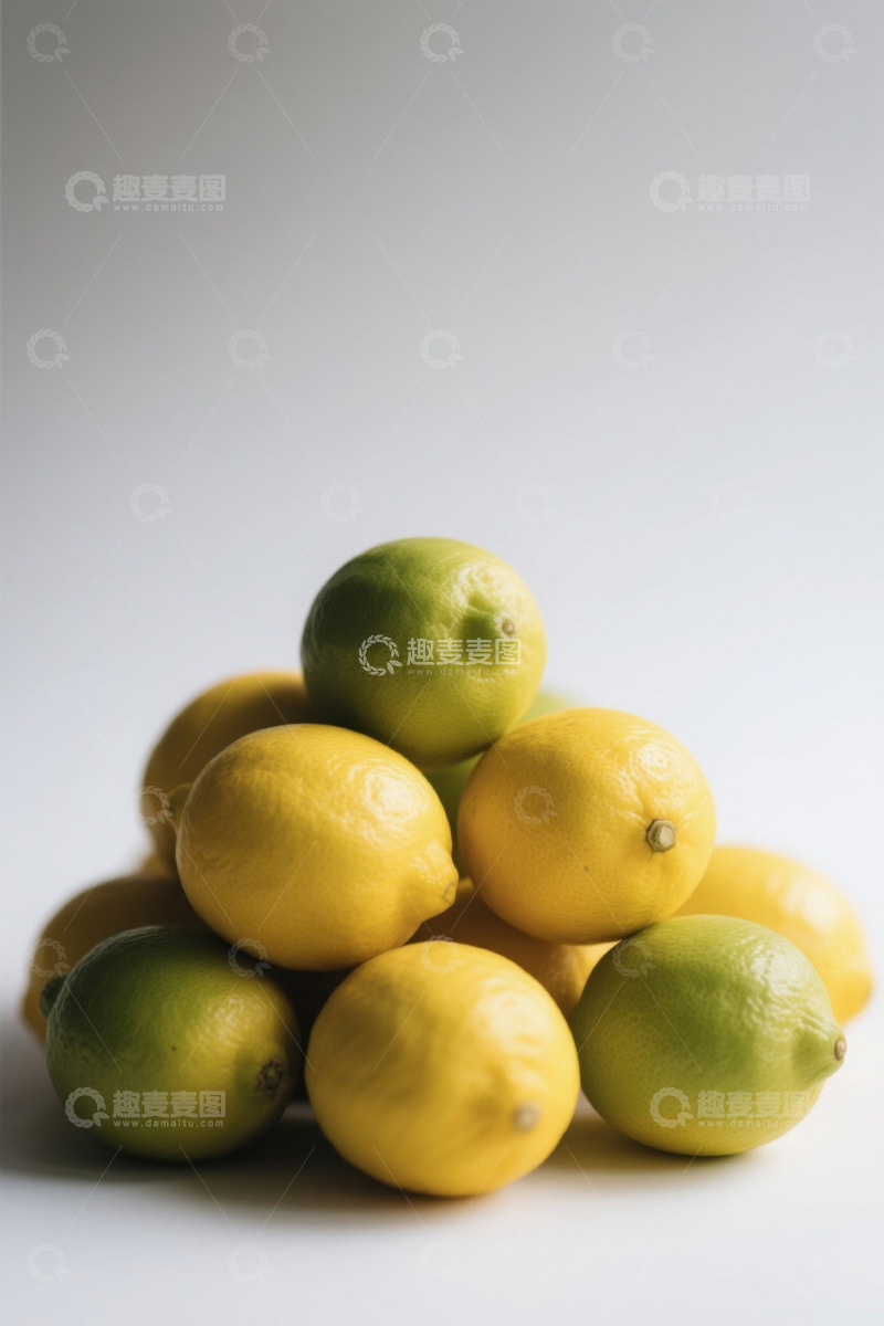 高清大图下载【趣麦麦图】堆叠摆放的柠檬和青柠
