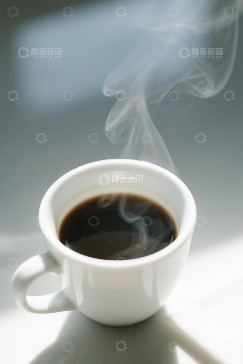 高清大图下载【趣麦麦图】白色杯子中的热咖啡