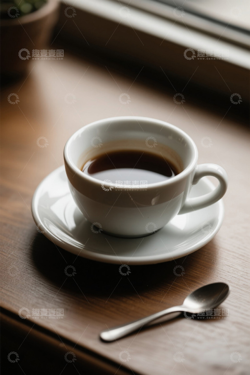 高清大图下载【趣麦麦图】桌上白色咖啡杯与饮品