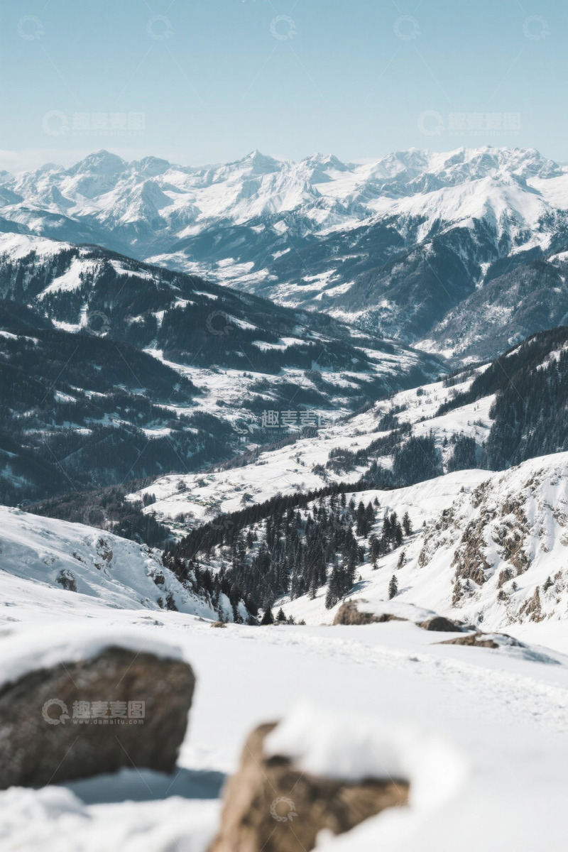 高清大图下载【趣麦麦图】雪山山脉自然风光全景