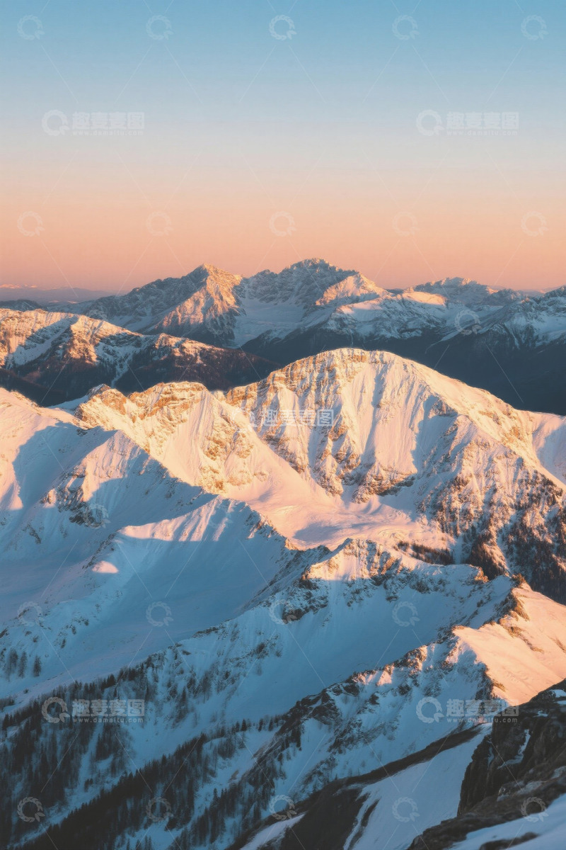 高清大图下载【趣麦麦图】雪山自然风光全景