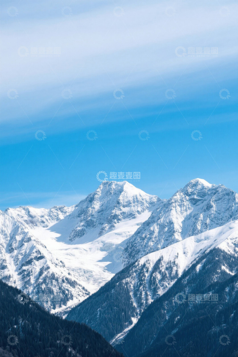 高清大图下载【趣麦麦图】雪山自然风光全景