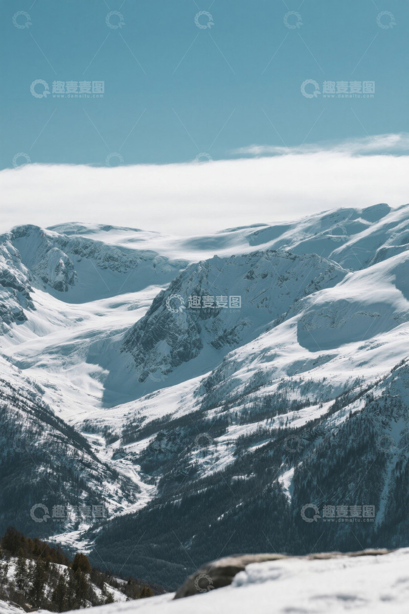 高清大图下载【趣麦麦图】雪山自然风光全景