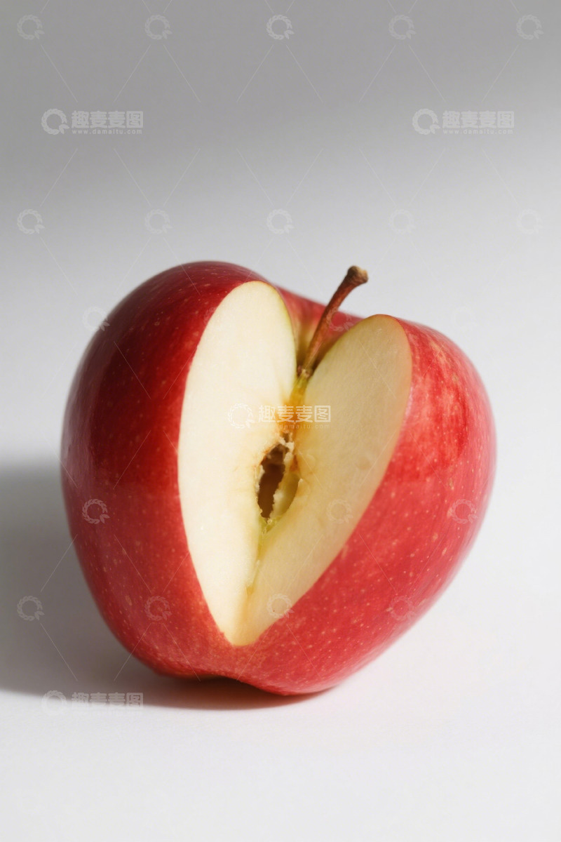 高清大图下载【趣麦麦图】半颗切开的红苹果特写