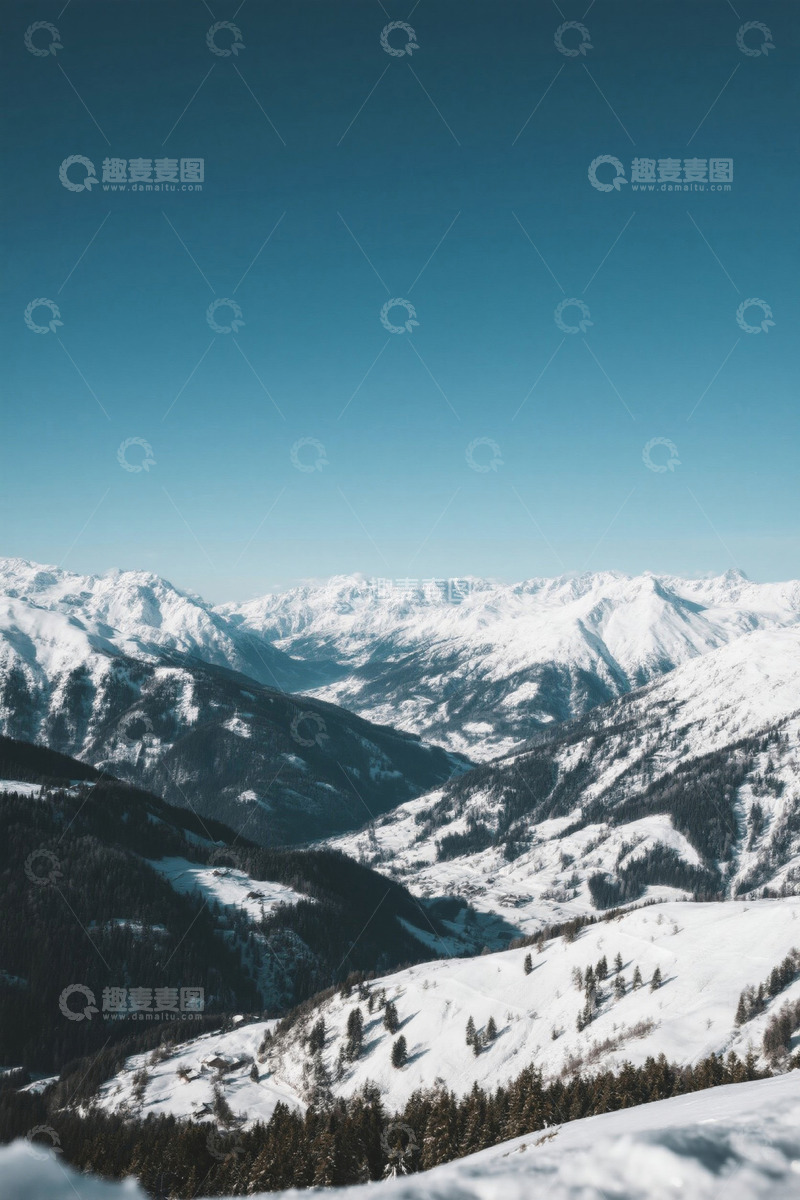 高清大图下载【趣麦麦图】雪山自然景观全景