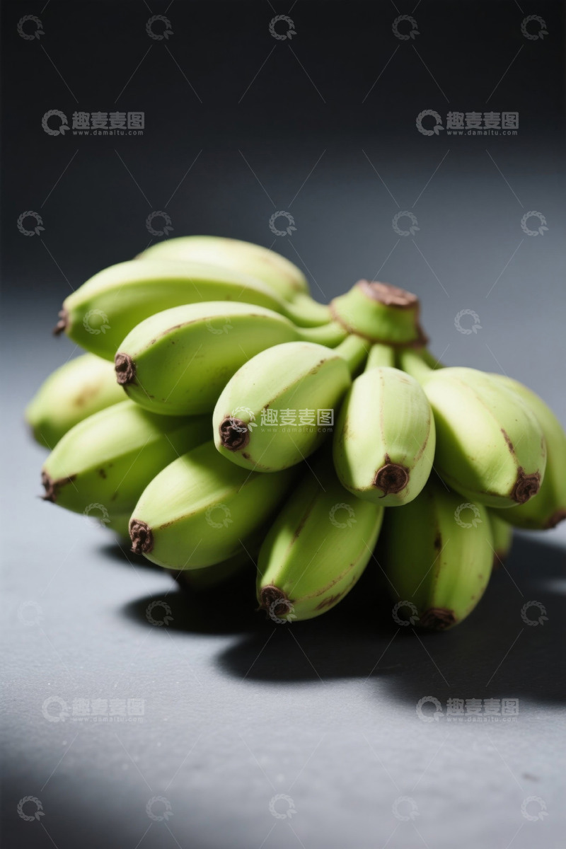 高清大图下载【趣麦麦图】青香蕉静物特写