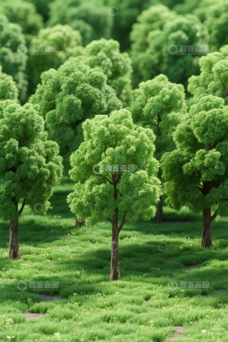 高清大图下载【趣麦麦图】绿意盎然的森林景观