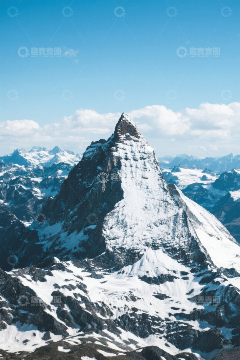 高清大图下载【趣麦麦图】瑞士阿尔卑斯山雪峰景色