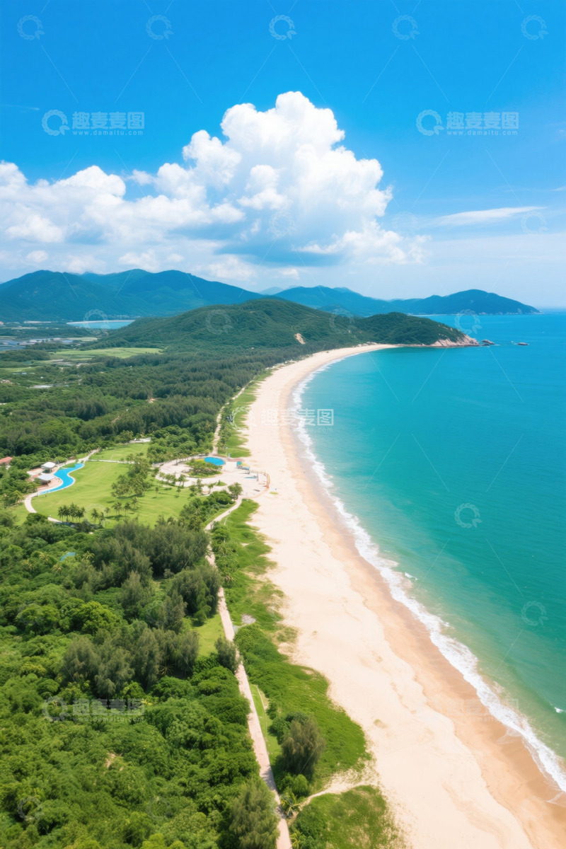 高清大图下载【趣麦麦图】航拍美丽海滩自然风光