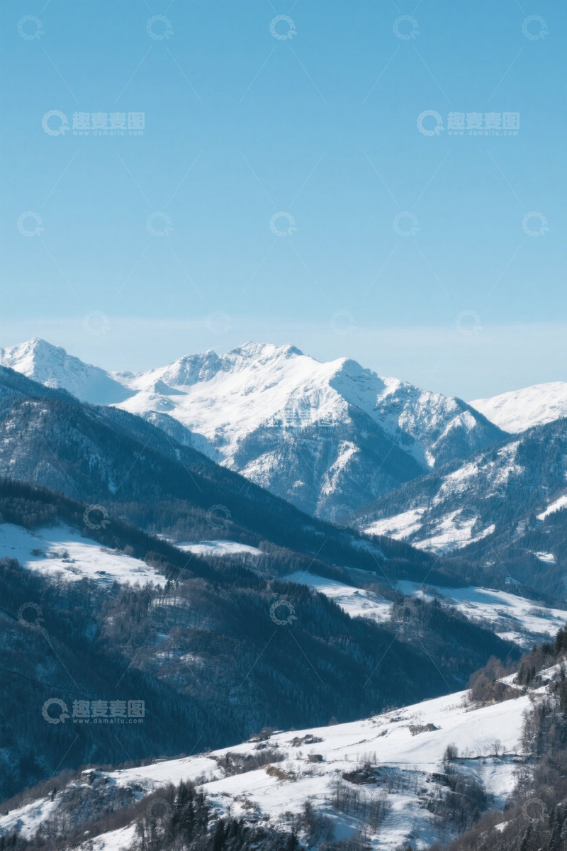 高清大图下载【趣麦麦图】雪山连绵自然风光