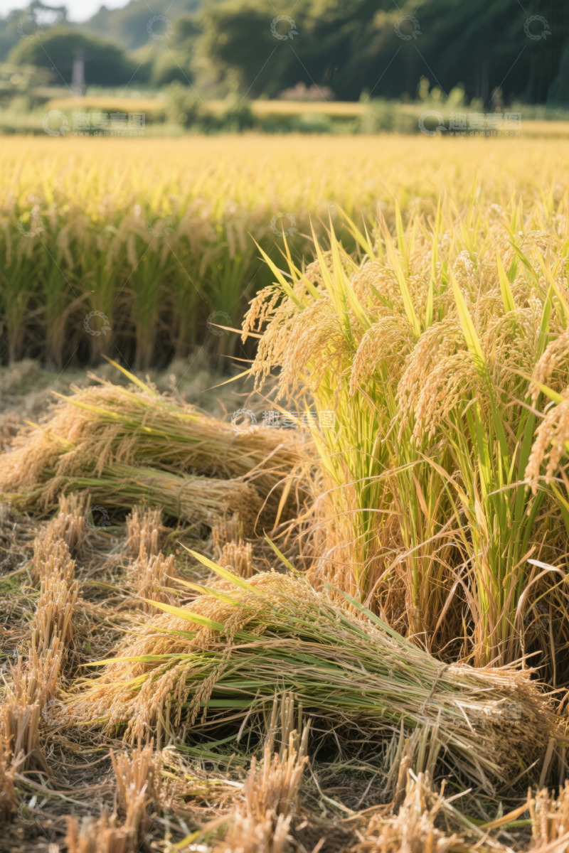 高清大图下载【趣麦麦图】金黄稻田近景