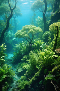 水下繁茂植物景观