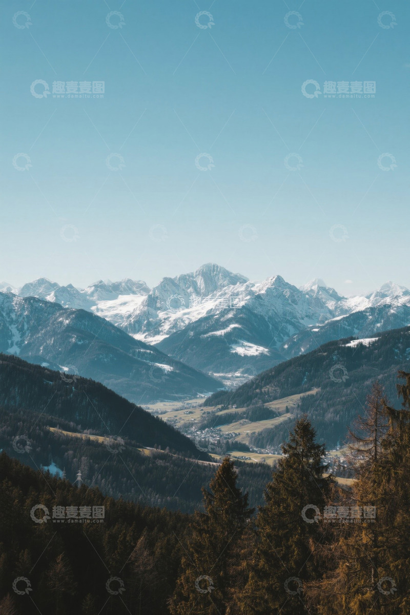 高清大图下载【趣麦麦图】阿尔卑斯山自然风光全景
