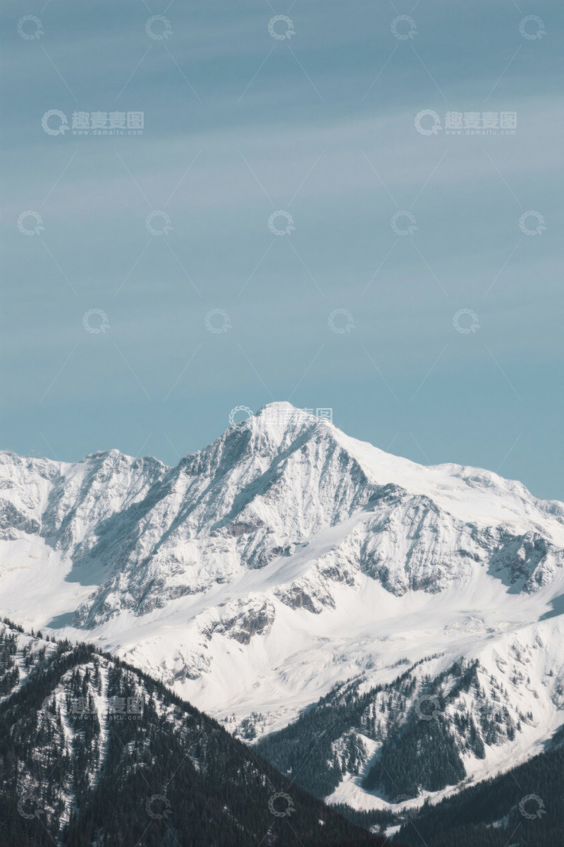 高清大图下载【趣麦麦图】雪山远景自然风光