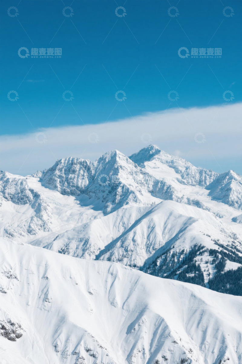 高清大图下载【趣麦麦图】雪山自然景观全景