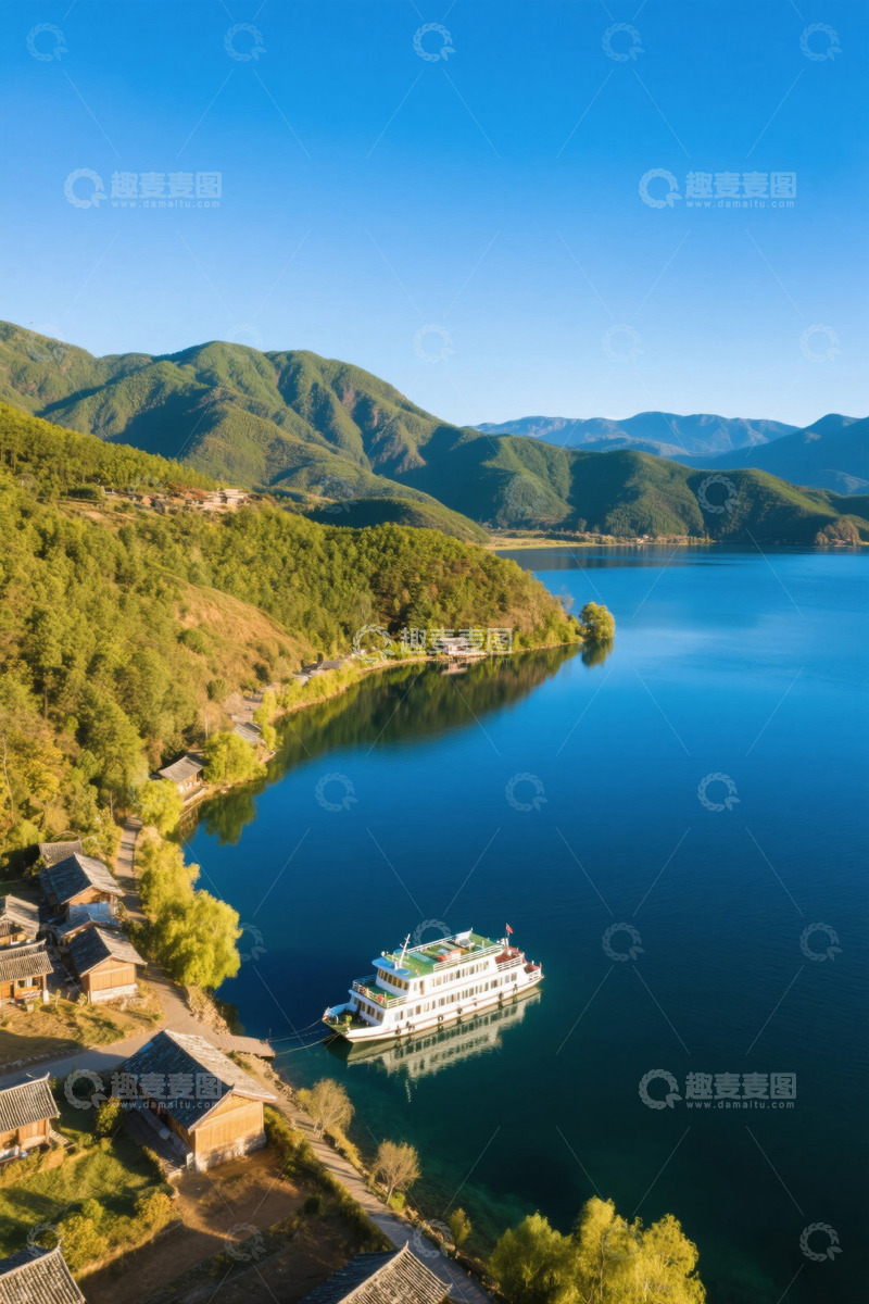 高清大图下载【趣麦麦图】泸沽湖湖畔自然风光