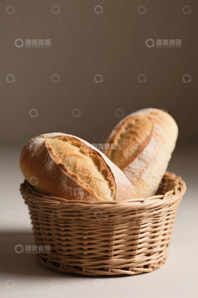 高清大图下载【趣麦麦图】篮子里的新鲜烘焙面包