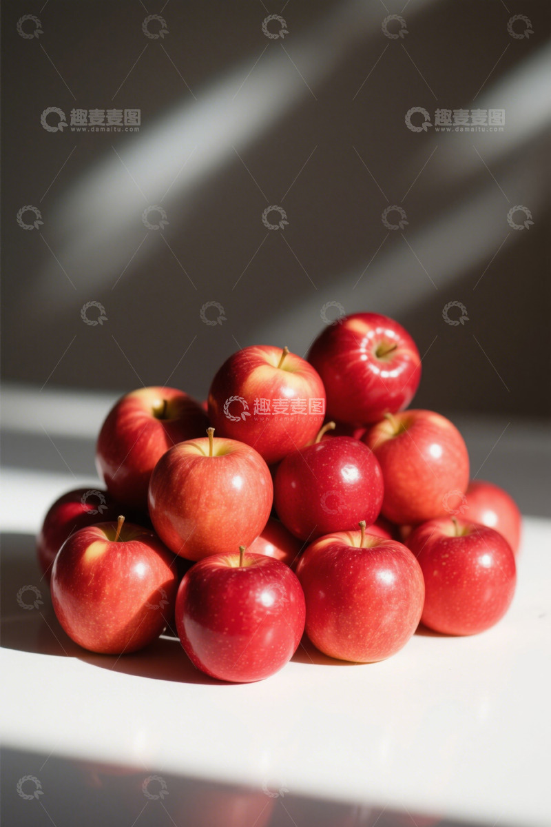 高清大图下载【趣麦麦图】堆叠的新鲜红苹果