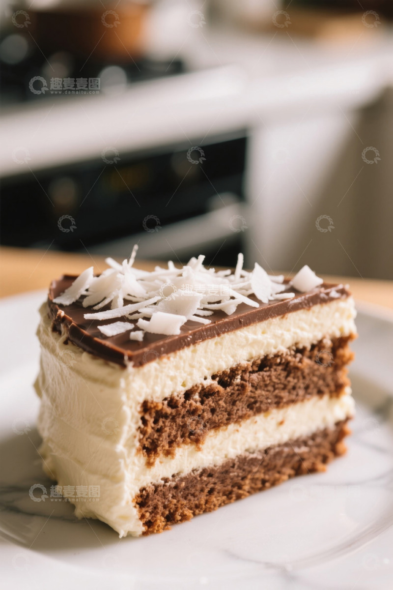 高清大图下载【趣麦麦图】巧克力奶油蛋糕特写